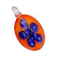 Flower Engraved Orange Lampwork Glass Pendant for Jewellry Making - 1 Piece